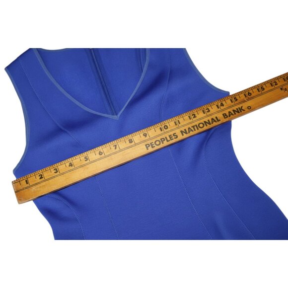 Club Monaco Scuba Fit Flare Dress Sz 4 Blue Party Cocktailcore Softgirl - Picture 6 of 7